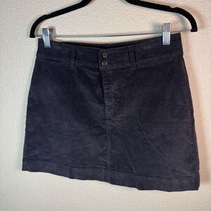 Faherty Black Corduroy Mini Skirt Organic Cotton Size 6 Casual